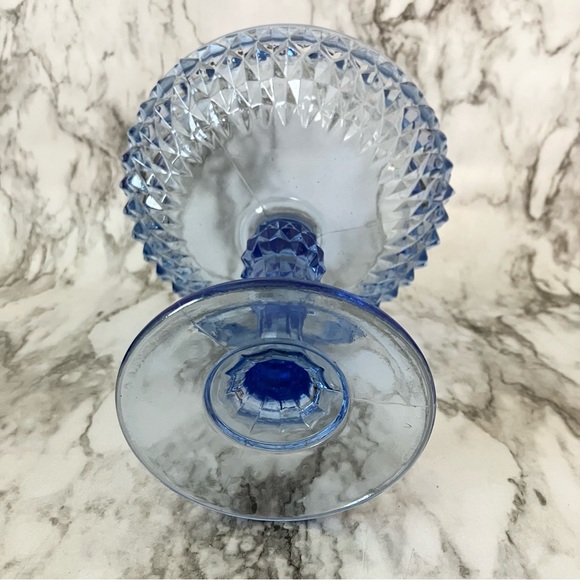 Indiana glass ice blue diamond point compote pedestal dish 💙 - Picture 6 of 6